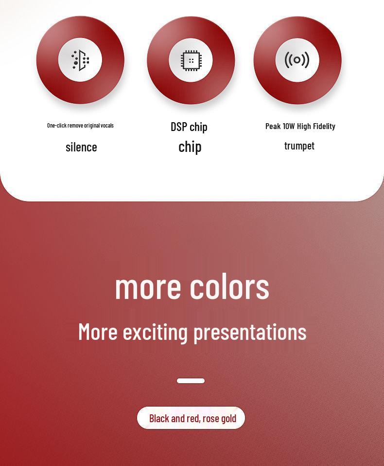 Bluetooth Wireless Microphone Speaker with Integrated Sound Card for Singing On Mobile Phones and TV.