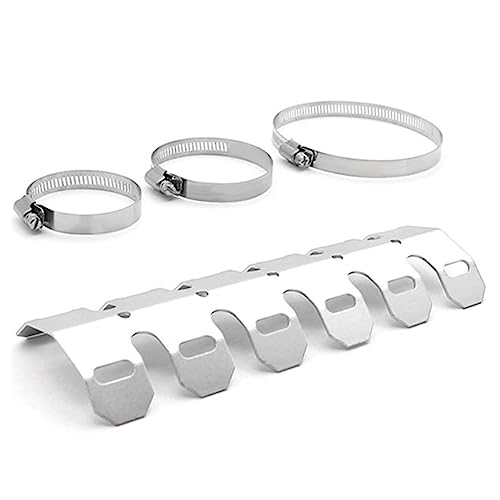 

FJmark Muffler Guard Universal Motorcycle Heat Guard Protector Curved Heat Shield Muffler Cover (Silver)
