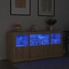 VidaXL Buffet with LED Lights, Cabinet with Door, Storage Furniture, Interior Living Room Organizer, 3209067