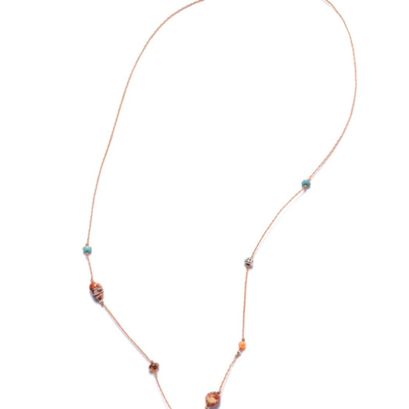 Ouel SILVER LEAF TERRACOTTA NECKLACE
