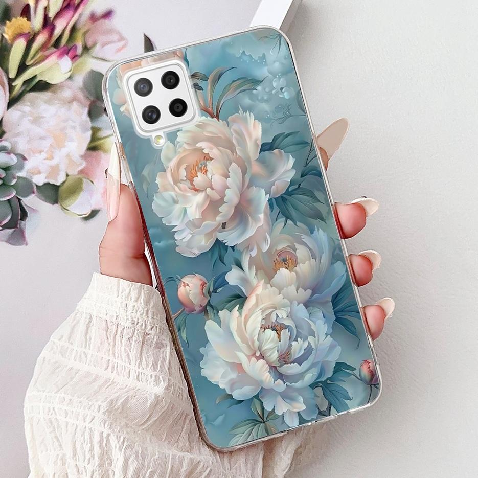 For Samsung Galaxy A22 4G Case Coloful Flowers Painted Cover Soft Slim Phone Case For Samsung A22 A 22 Galaxy A42 5G Fundas Bags