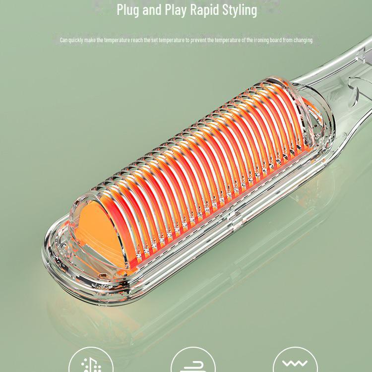 Dual-Purpose Ionic Hair Straightener & Curler Comb for Home and Dorm Use