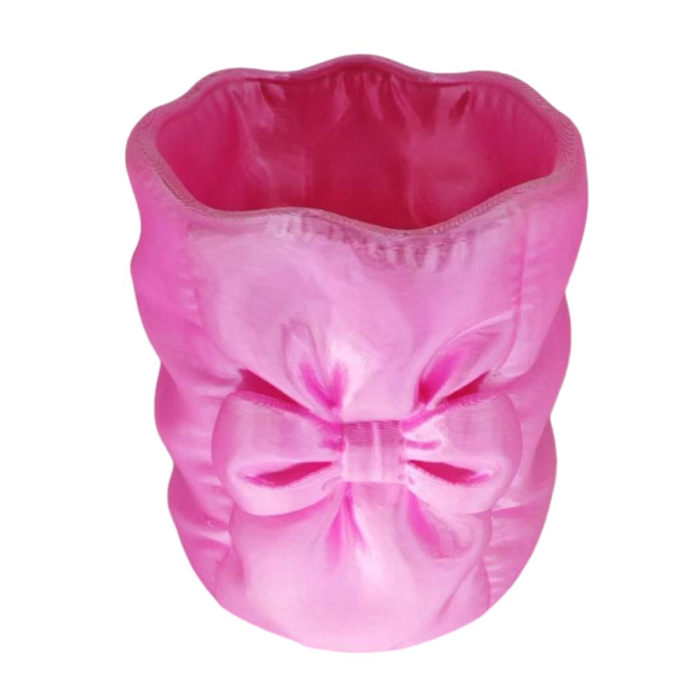 

Bowknot Makeup Brush Storage Bucket Creative Desk Stationery Organizer Desktop Use
