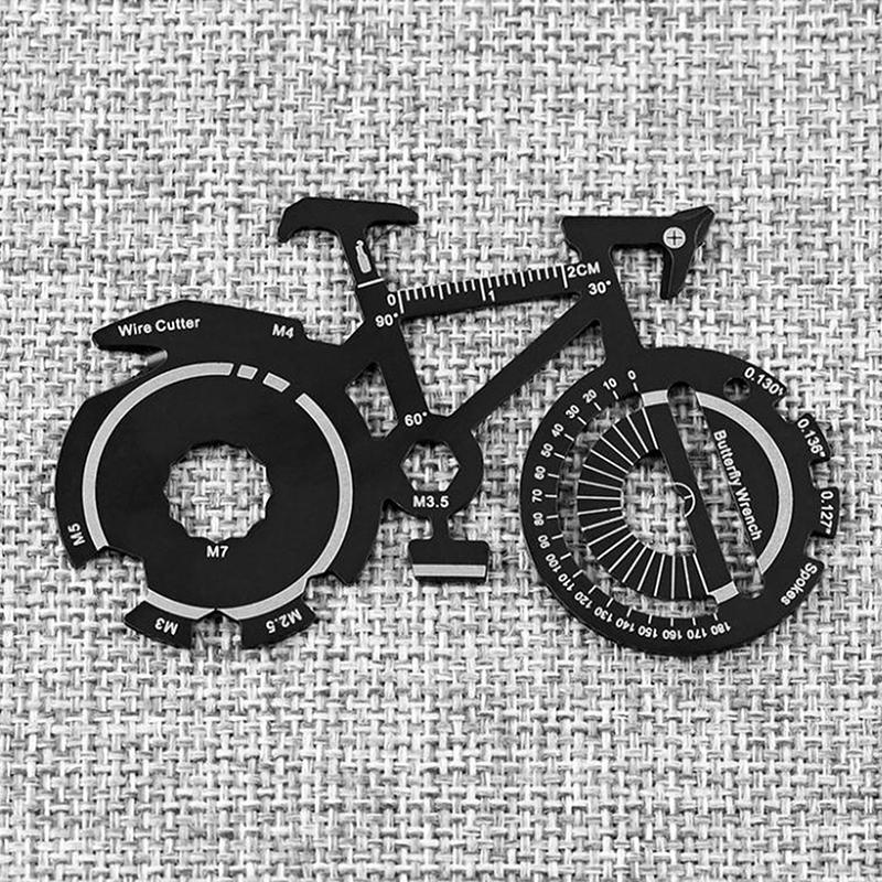 Fahrrad Multitool Karte 20 Funktionen Tragbares Schlüsselanhänger Werkzeug Survival Taschen Gadget für Outdoor Radfahren Wartung