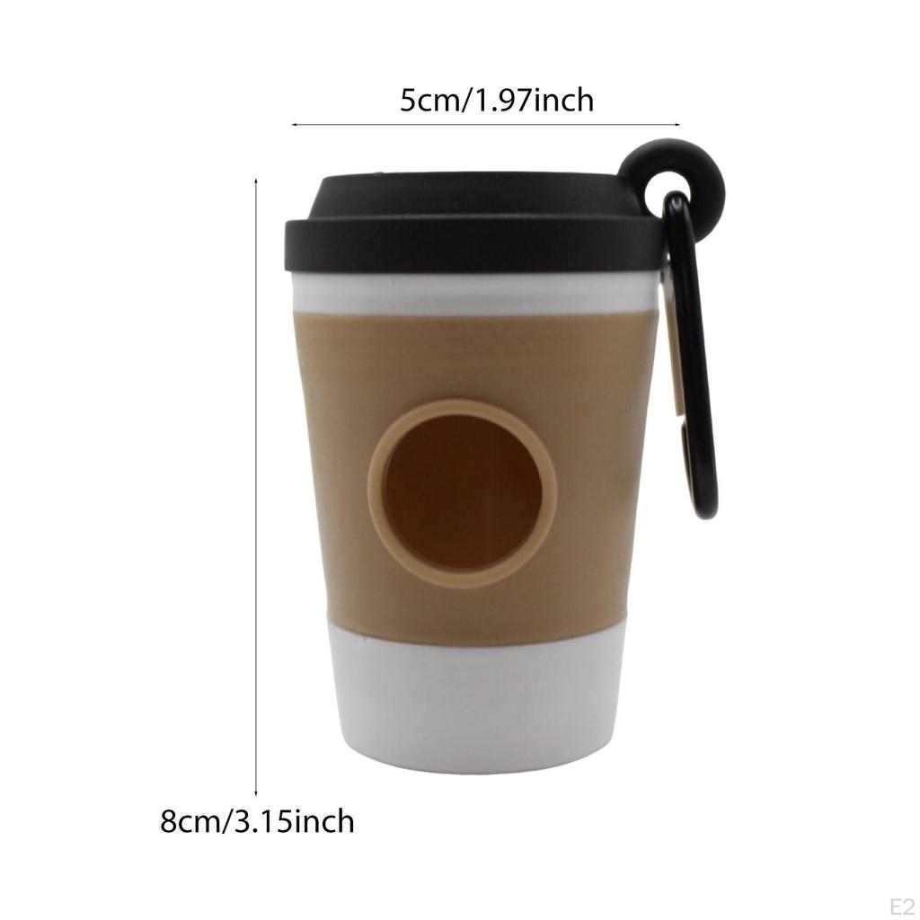 Coffee Cup Shape Dog Waste Bag Dispenser 3.2×2inch Accessory with Clip Versatile