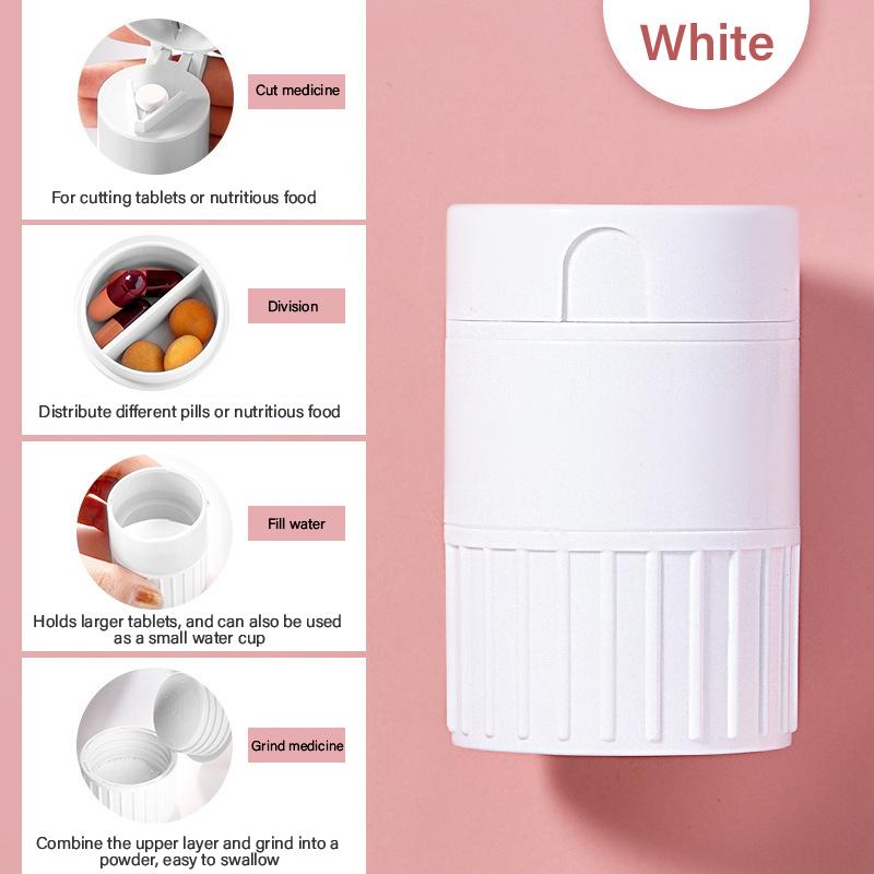 Pill Powder Tablet Grinder Medicine Cutter Pulverizer Portable Pill Crusher Grinder Medicine Dispenser Storage Box Pill Organize