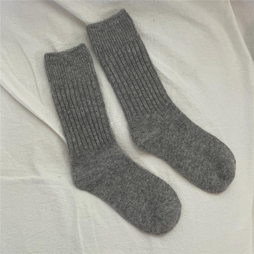Solid Wool Cashmere Long Socks Casual Homewear Sleeping Socks  for Women & Men