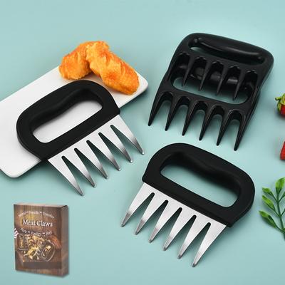 2pcs High Temperature Resistant Stainless Steel Bear Claw Separator Turkey Fork Meat Ripper Deli Meat Splitter BBQ Grill Tools