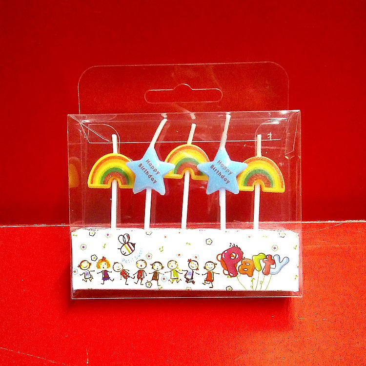 Rainbow Star Romantic Birthday and Valentine s Day Candles - Festival and Home Celebration Supplies.