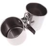Hypeety Bird Parrot Feeding Double Cups Stainless Steel Food Water Bowls with Clip Bird Seed Feeder Cups Hanging Bowl Cage Stand Accessories