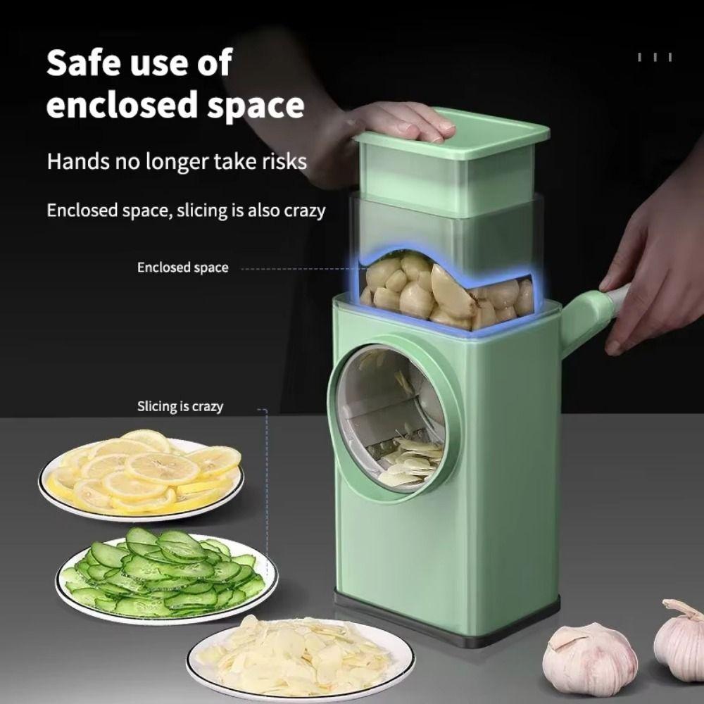 Manual Hand-Crank Vegetable Slicer 3 In 1 Ice Shaved Machine Kitchen Gadget Nut Grinder  Smoothies