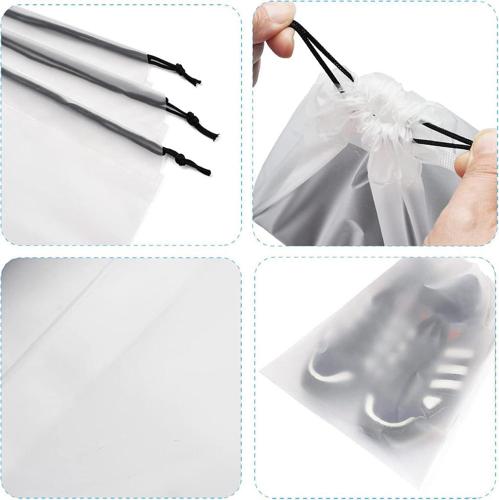 Waterproof Transparent Drawstring Shoe Bag for Travel