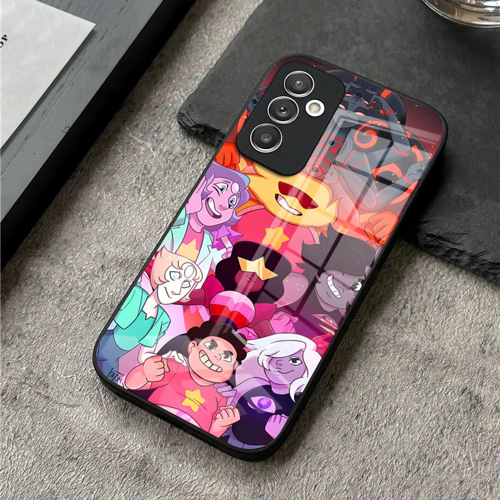 

Phone Case For S25 Ultra Samsung S26 S23 S24 Plus S22 S20 S21 Fe A54 A34 A53 A16 Glass Cover Cartoon Steven Universe Samsung s25plus