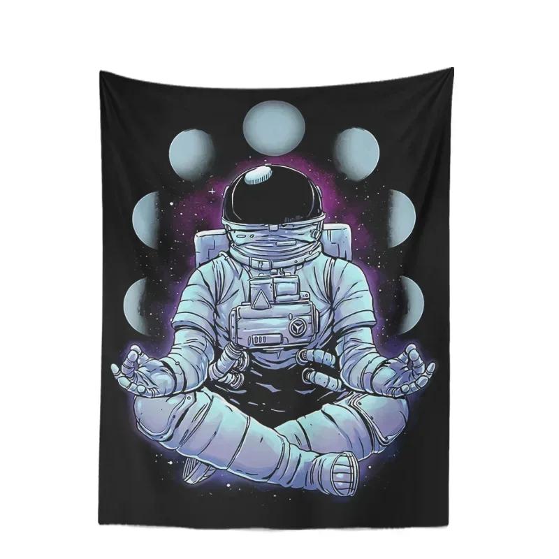 Space Skateboarding Astronaut Tapestry Unique Cosmic Design Perfect for Bedroom Decor Large Wall Hanging Artwork