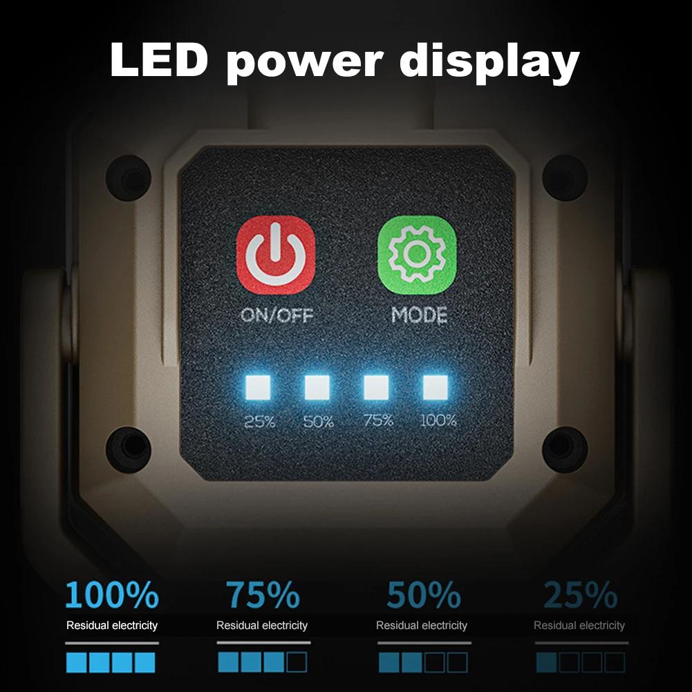 COB LED Inspection Lamp Waterproof Inspection Light with Magnetic Base Flashlight Rechargeable for Car Repair Emergency Workshop