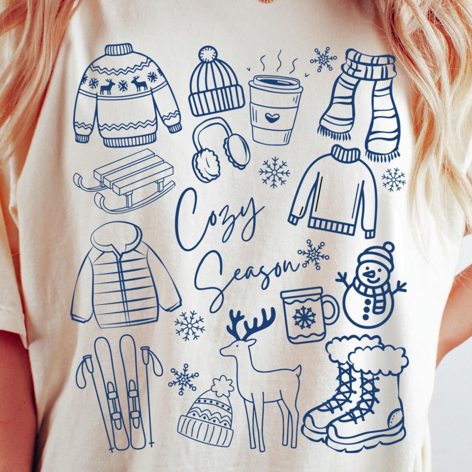 Winter Cozy Season Comfort Colors Shirt - Snowy Cold Weather Graphic Tee 2XL