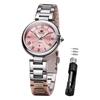 OLEVS Women's Quartz Watch Lightweight Waterproof Stainless Steel Pink with Luminous Feature