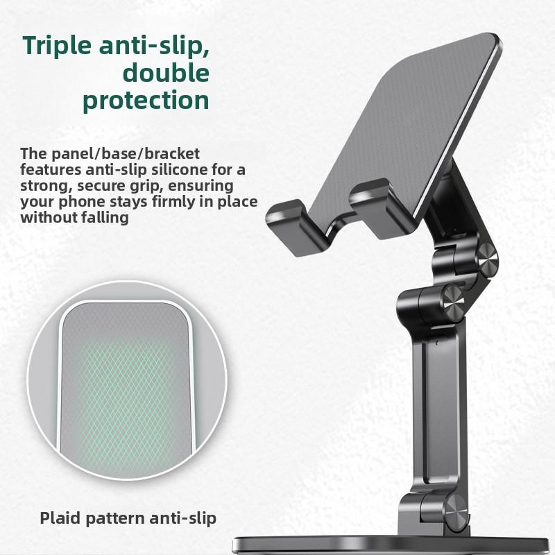 Foldable Phone Stand Desktop Tablet Holder Adjustable Live Stream Bracket Multi Angle Anti Slip Portable for iPhone iPad Samsung