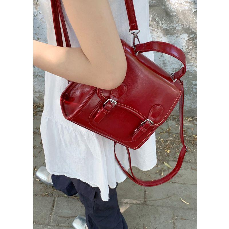 

Южная Корея Ранец Красный Женский Рюкзак в стиле преппи Wine Red