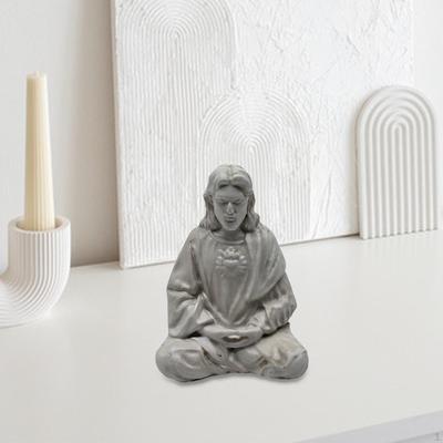 Jézus Meditáló Szobor Dísz Vallásos Gyűjtemény Hagyományos Gyanta Asztali Dísz