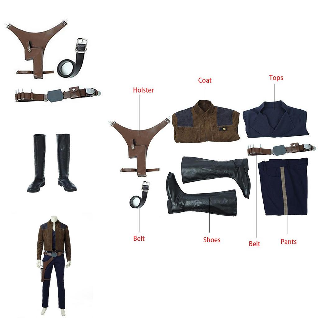 New Movie Solo A Star Wars Story Cosplay Costume Men Han Solo Premium Quality Set