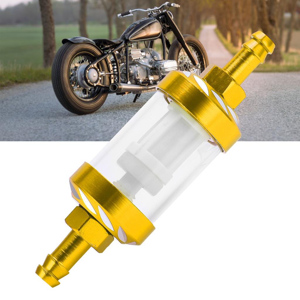 Glass Fuel Filter Aluminium Alloy Replacement for Cars ATV SUVs Motorcycles Pit Bikes