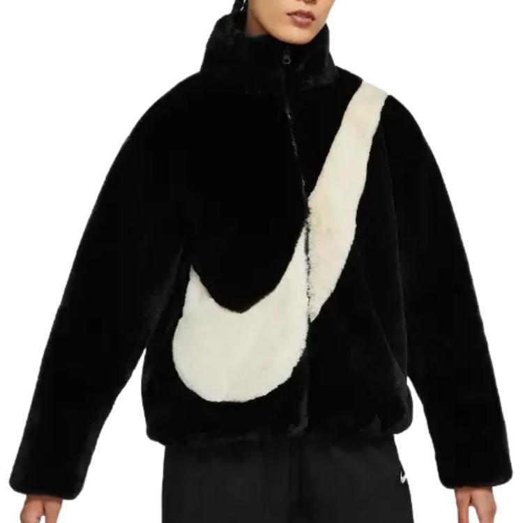 Nike Women'ss Oversized Swoosh Logo Jacket Black DO3792-010
