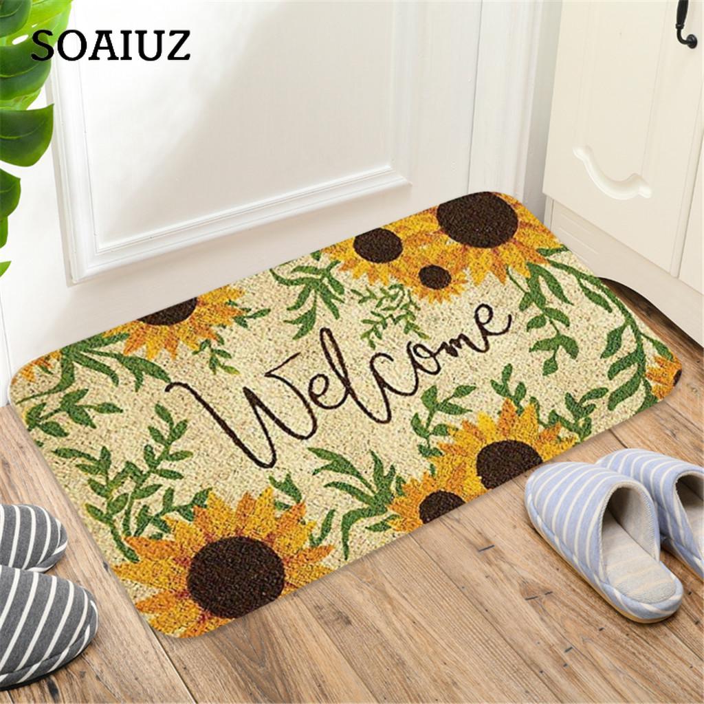 Rectangle Non-Slip Door Mat Bedroom Kitchen Entrance Print Floor Mat Doormats