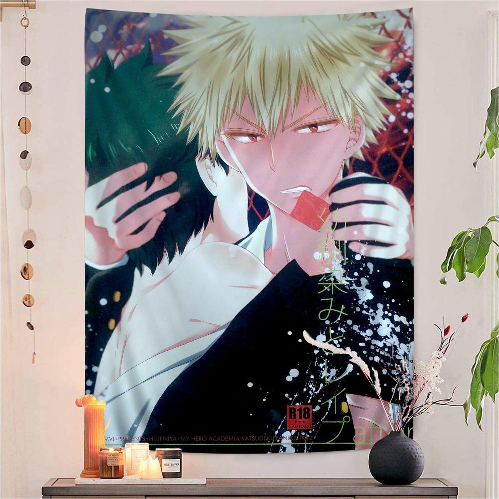 Anime BBakugo Katsuki Anime Tapestry Hanging Tarot Hippie Wall Rugs Dorm Wall Hanging Sheets