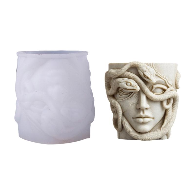 

Sculpted Gorgon Silicone Craft Mould Artisticd Planter Gift Boxes Handmade Decorations Demolding Crafting Accessory 1