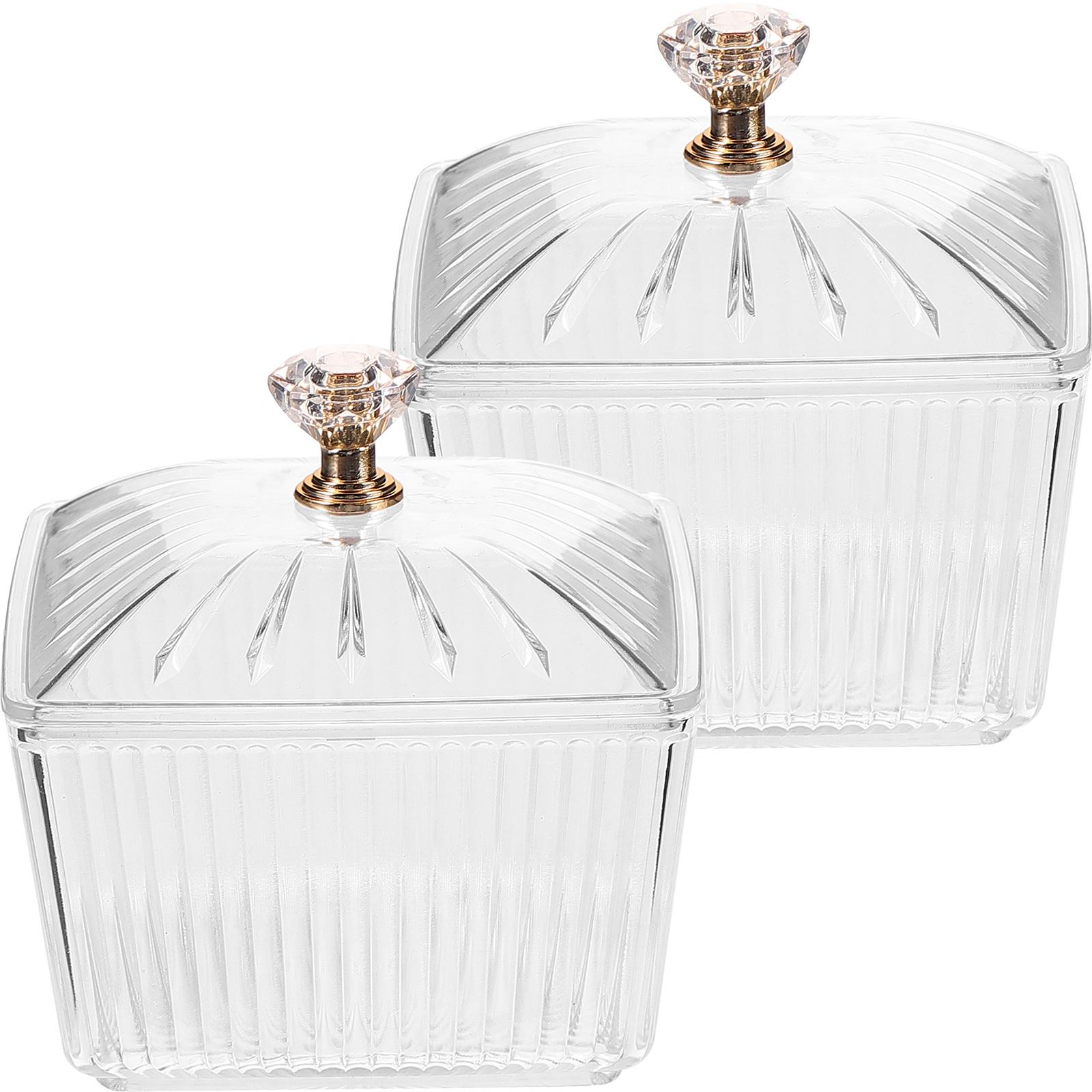 

2 шт. Конфетница Поднос для освежения с засахаренными фруктами Контейнеры для хлопьев Контейнеры Декоративные банки для печенья с крышками прозрачный