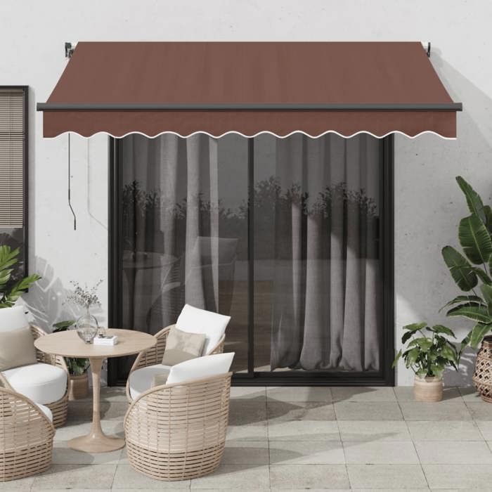 VidaXL Automatic Retractable Awning Brown 300x250 Cm, Awning, Door Awning, Garden Awning, Blind, Awning of 3310203