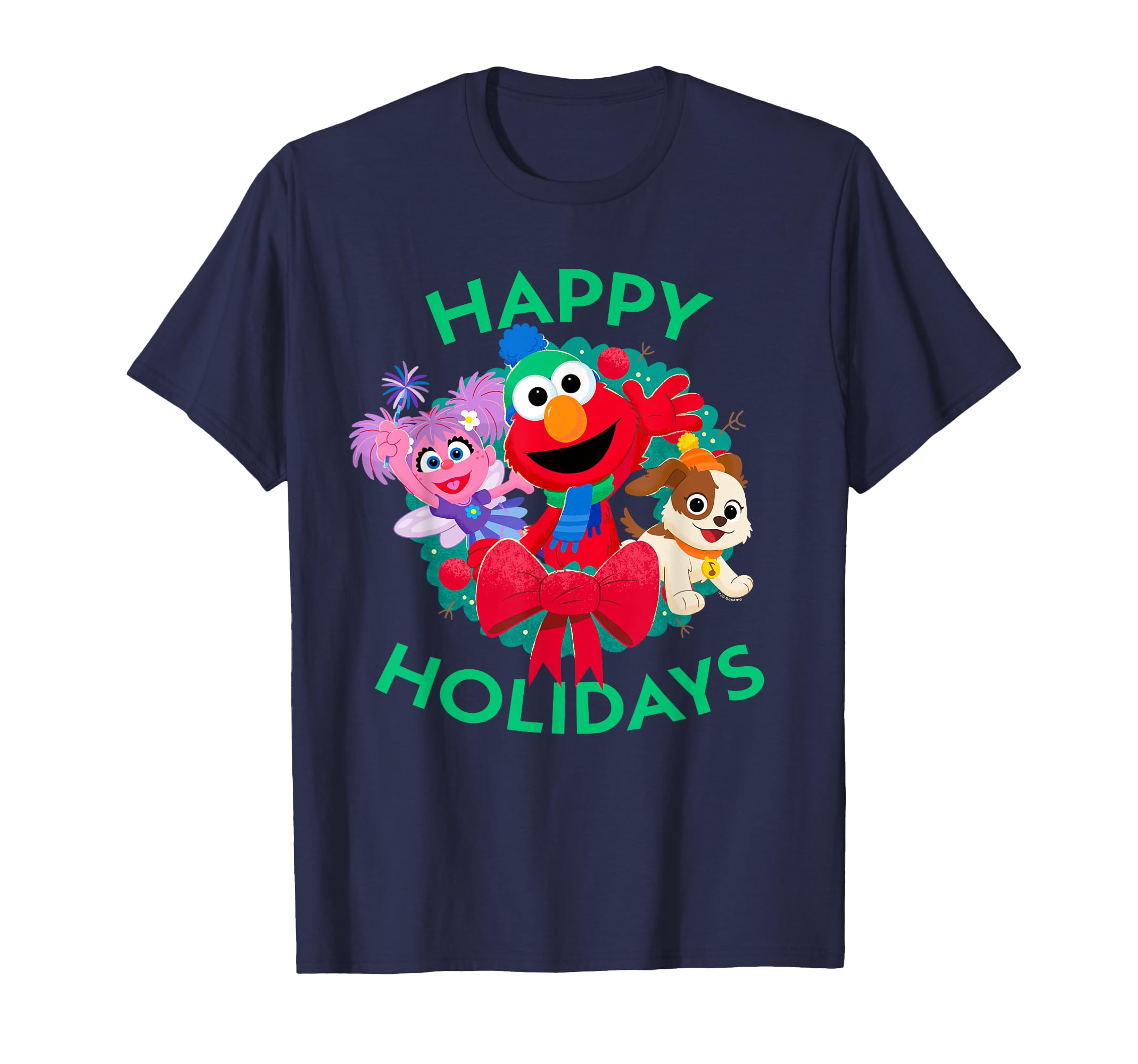 

Sesame Street Happy Holidays Christmas Wreath T-Shirt