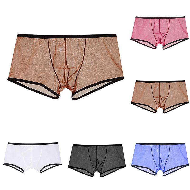 Caleçon Transparent Homme Sans Coutures - Boxer Respirant Extensible Avec Poche Convexe - Pour Sport, Détente Ou Look Sexy