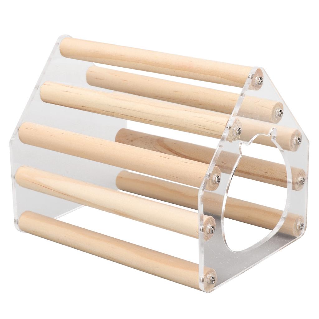 Pet Hamster Wooden House Small Pet Cage Hideout Hut for Hamster Golden Silk BearSmall