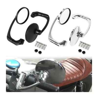 8mm 10mm Adjustable Motorcycle Round L-Bar End Rearview Side Mirrors for Universal Cafe Racer Scooter Accessories 2PCS