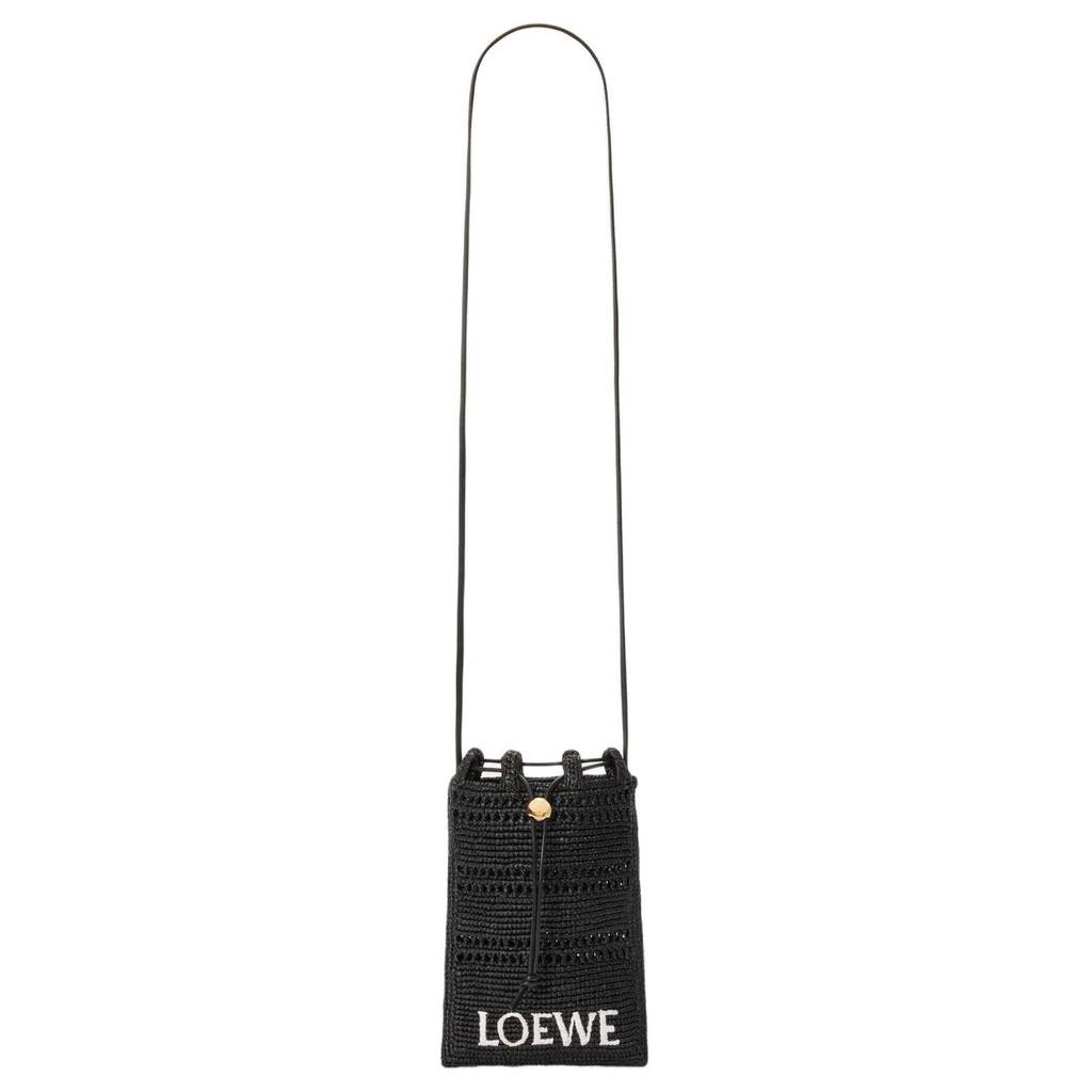 Loewe Anagram Pebble Logo Minimalist Fashion Raffia Crossbody Bag Men Bags Black C756PHPX05-1100