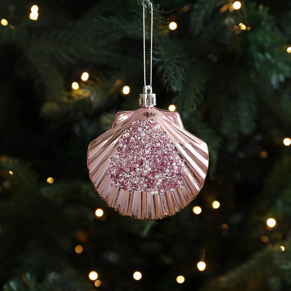 Merry Christmas Pink Hanging Cartoon Christmas Hanging INS 3D Christmas Tree Decoration Pendant Festival Window Display Decor