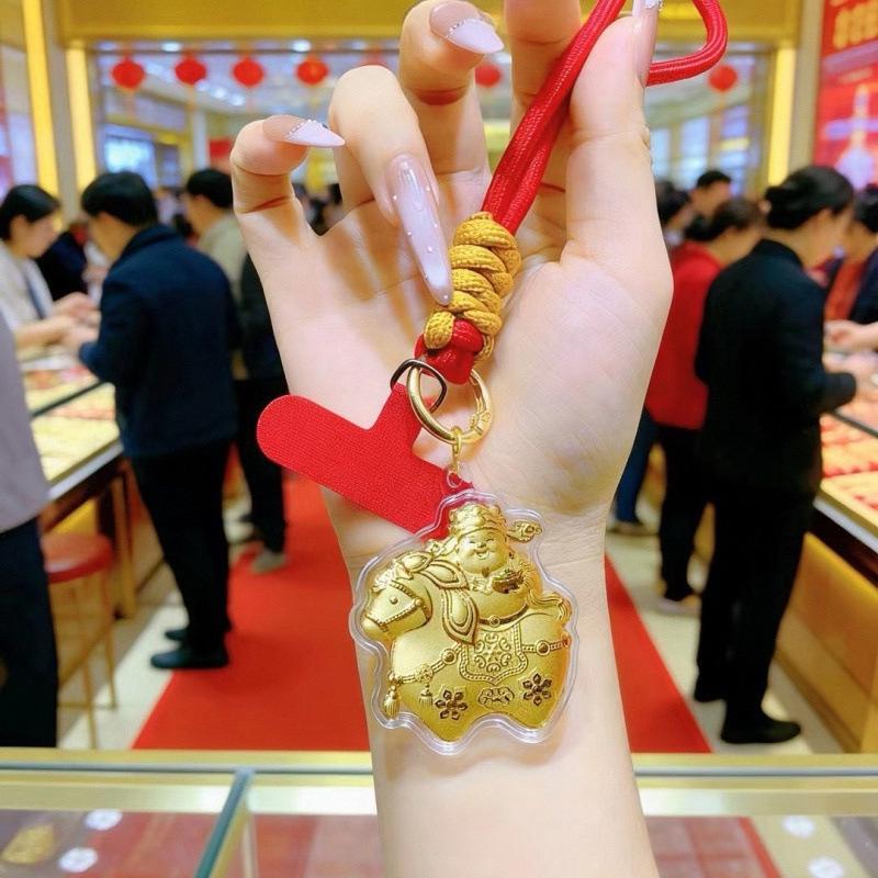 Gold-Plated Year of the Horse Keychain Pendant - Custom New Year Gift
