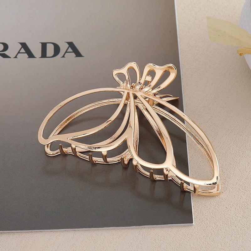 Pinza a morsetto in metallo ad alto livello con fiocco per capelli 2024 per donna: Pinza per Capelli a Forma di Squalo, Grande, Elegante, Stile Freddo, per la Nuca