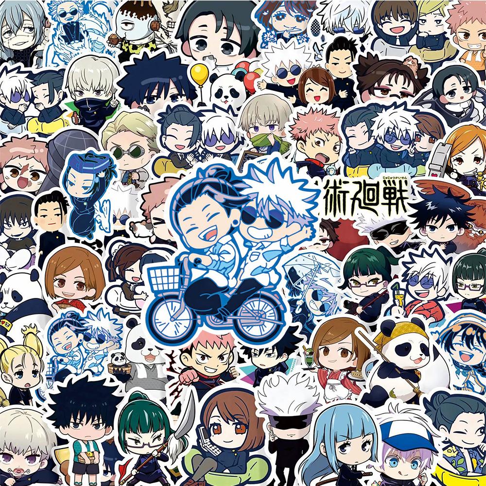 10/50/100pcs Q Version Jujutsu Kaisen Anime Stickers Kawaii Gojo Satoru Decals DIY Guitar Laptop Journal Cute Cartoon Sticker