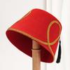 Wool Felt Fabric Turkish Fez Hat Gold Leaf Decor Felt Party Hats Morocco Cap  Equestrian Events