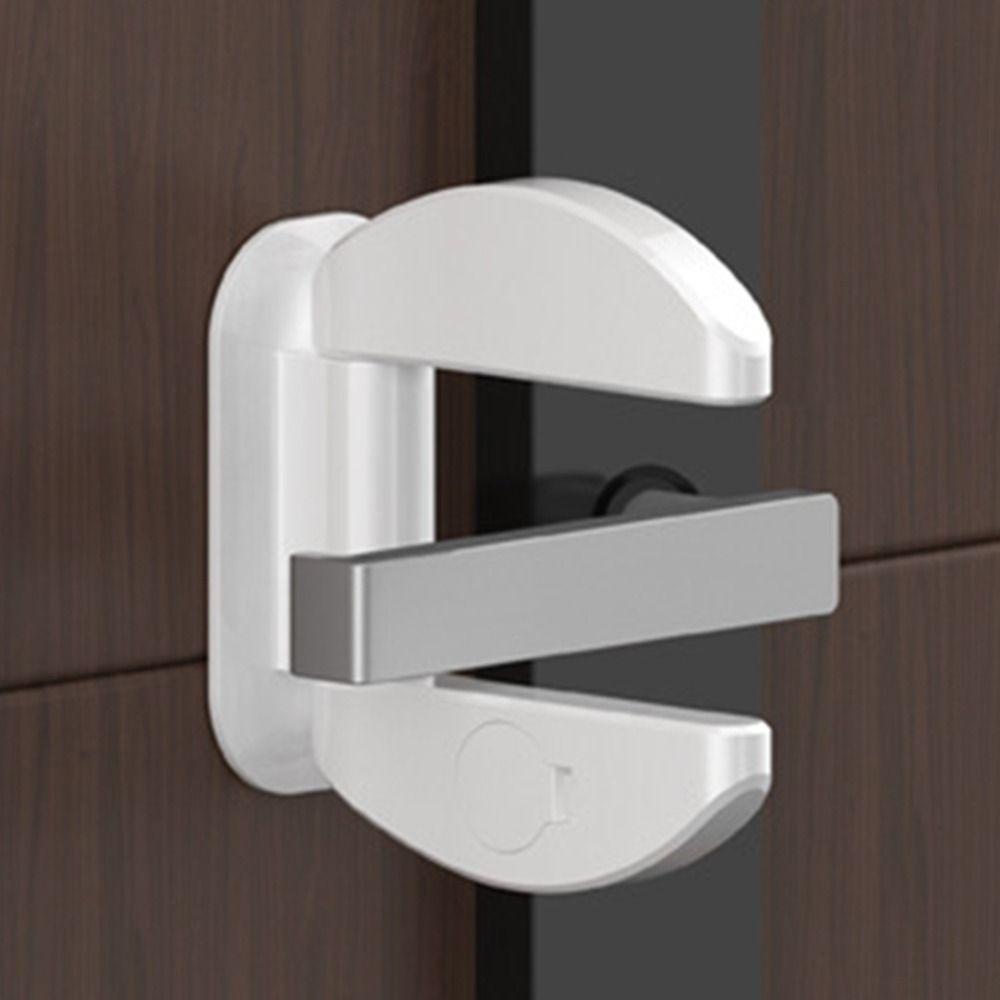

Rotation Proof Baby Safety Door Lock White Child Protection Locks Durable Door Lever Lock Home with Intelligent Alarm