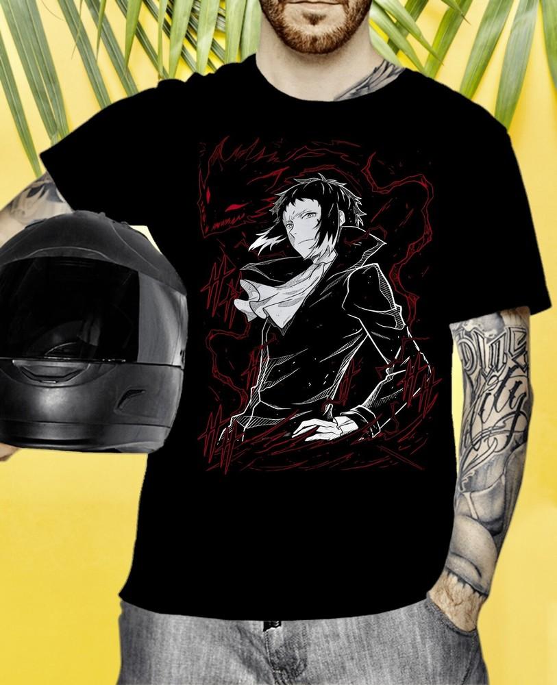 Tričko Ryunosuke Akutagawa, dárek Bungou Stray Dogs Japonské černé tričko Všechny velikosti