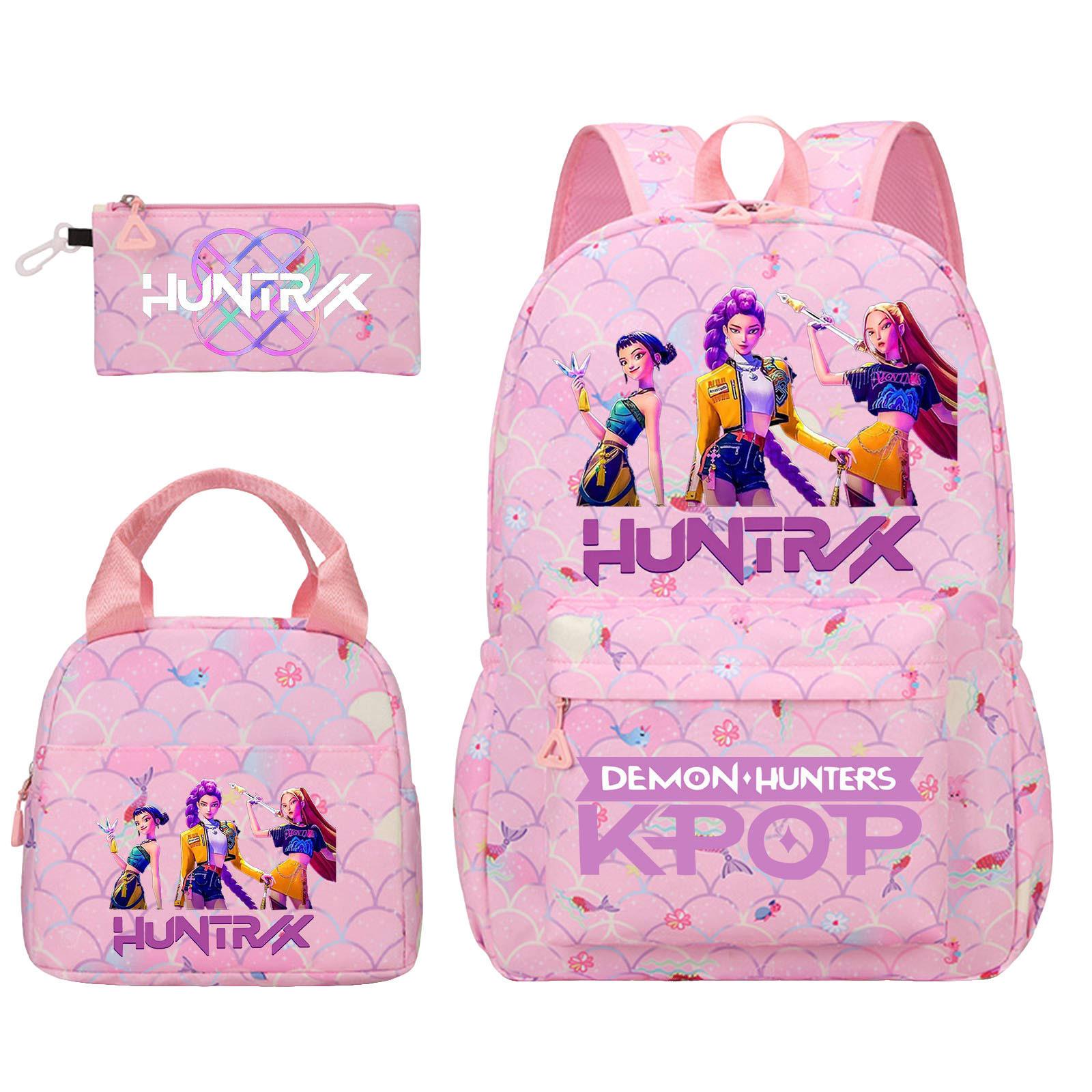 Witch Hunters Student School Bag Women S Backpack Three-Piece Fashion Printing Trend three-piece set
