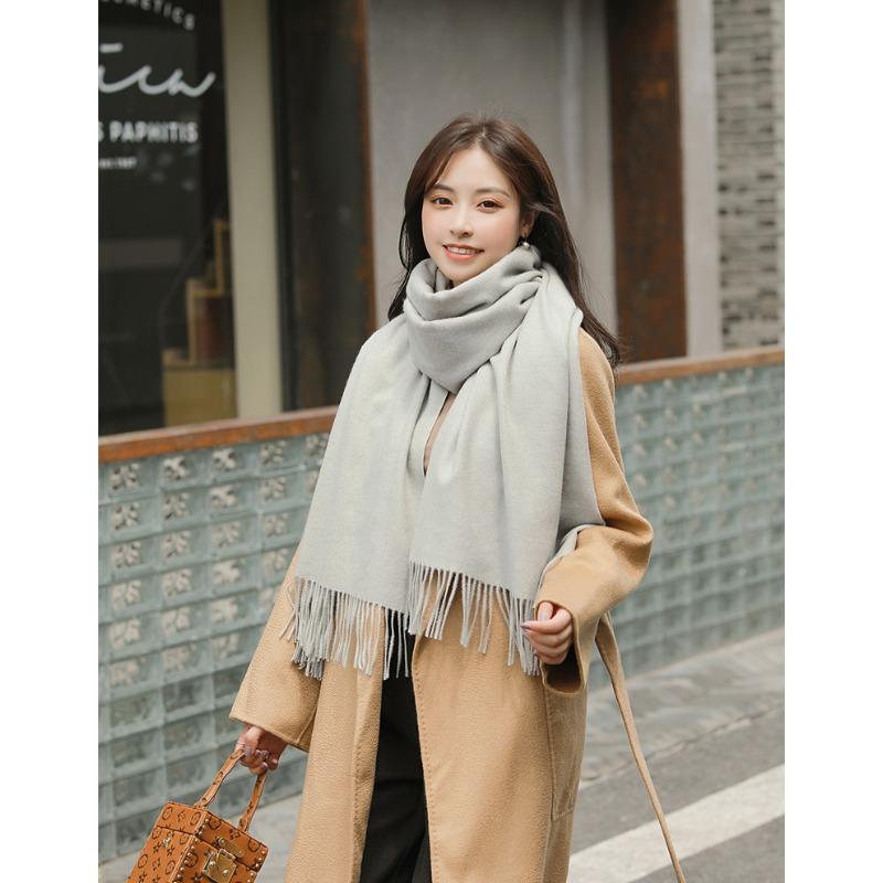 Autumn and Winter Scarf Shawl High end Versatile Solid Color Scarf for Women Autumn and Winter Warm New Imitation Cashmere Scarf