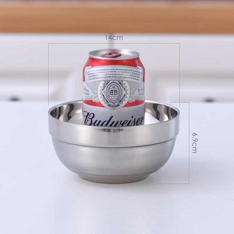 Tianyajing 304 Stainless Steel 14CM Double-Layer Insulated Bowl (10-Pack)