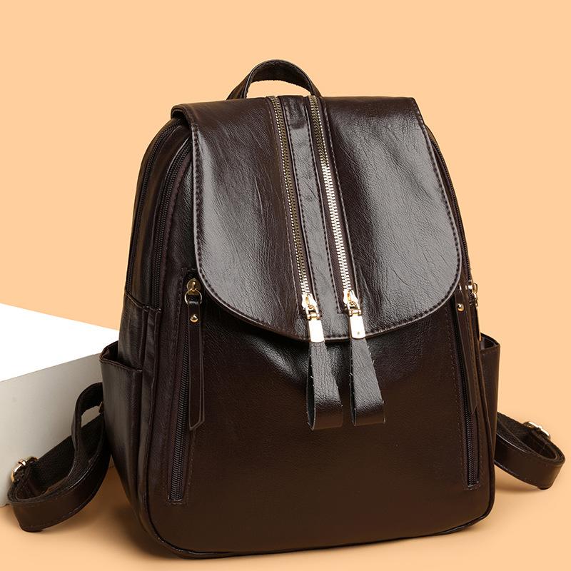 Double-shoulder Backpack - Stylish Mid-aged Women's Travel Bag - Large Capacity Casual Commuter Schoolbag
