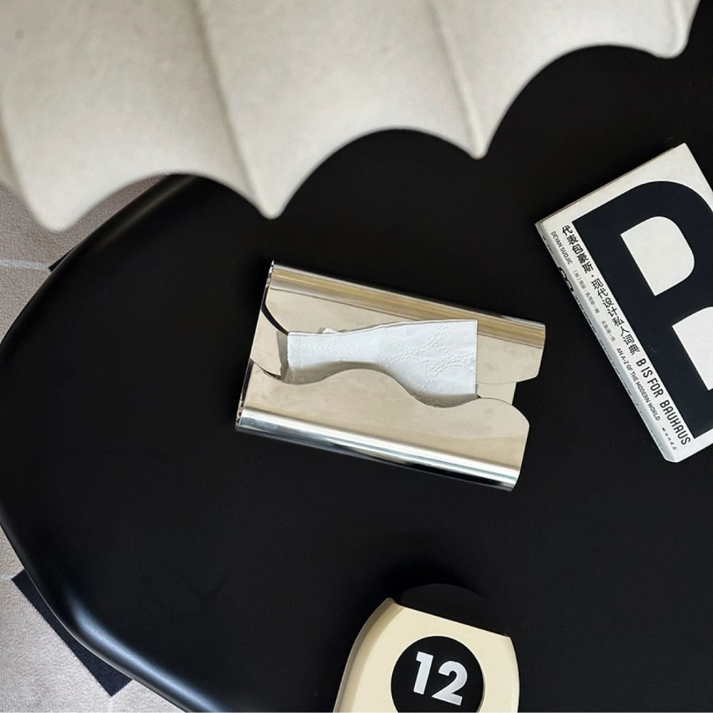 Stainless Steel Tissue Case Mirror Surface Napkin Box Elegant Mirror Napkin Holder Kitchen Use
