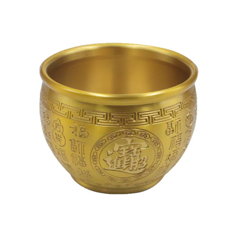 Brass Hundred Blessings Eight Directions Wealth Daily Progress Money Craft Ornament Treasure Jar Manufacturer Wholesale